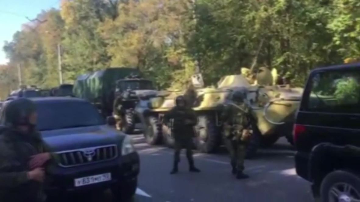 Russia: Military vehicles at scene of Crimea college attack