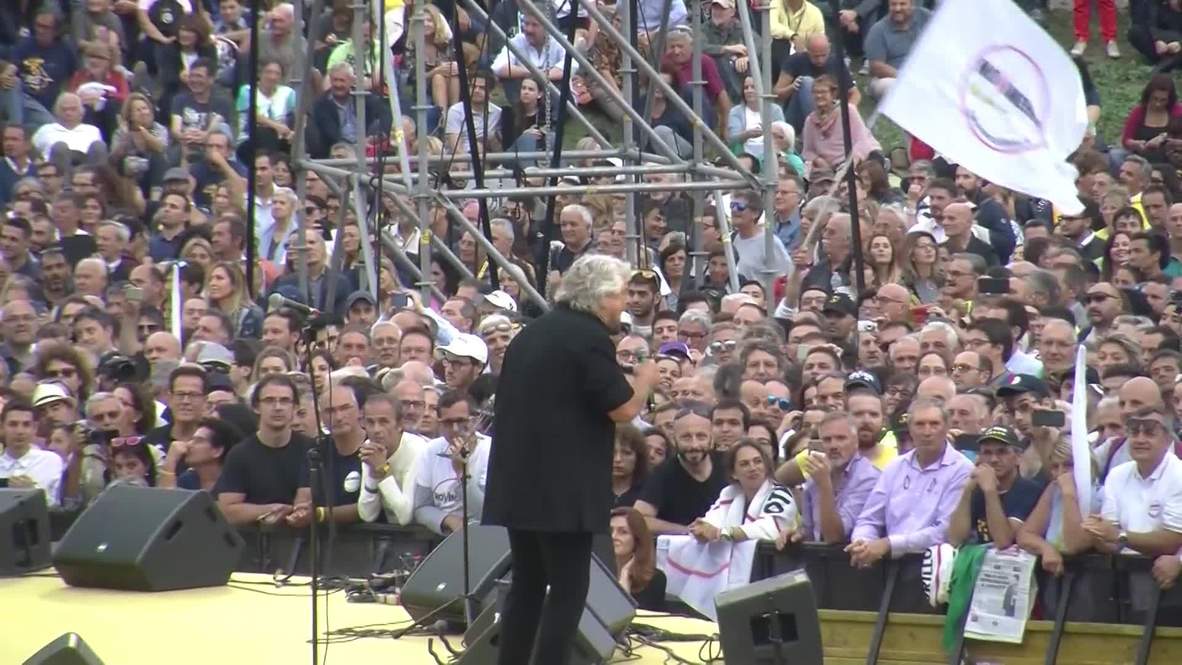 Italy: PM Conte among hundreds at Five Star Movement rally in Rome