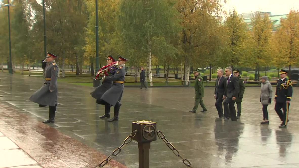 Russia: Trump's security advisor lays wreath at WWII memorial in Moscow