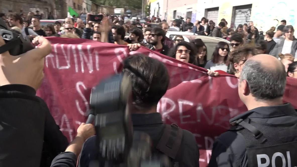 Italy: Protesters block Salvini from paying tribute to killed teen in Rome