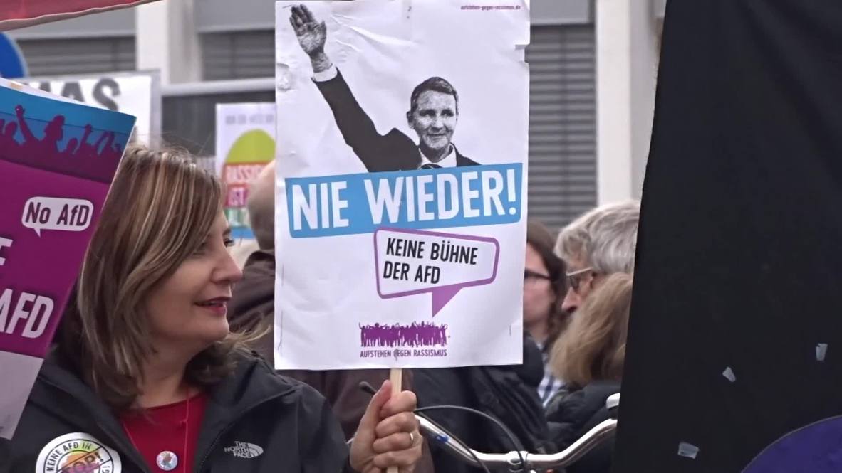 Germany: Hundreds protest against AfD meeting near Frankfurt