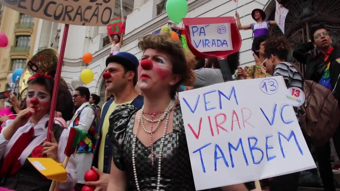 Brazil: Artists stage colourful protest against Bolsonaro in Rio