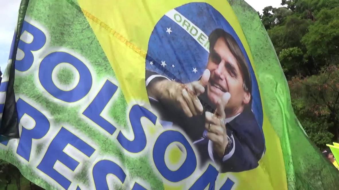 Brazil: Supporters of frontrunner Bolsonaro rally on eve of election