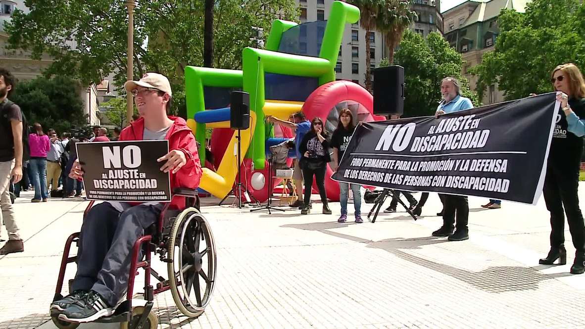 Argentina: 'March of empty wheelchairs' held in Buenos Aires to protest budget cuts