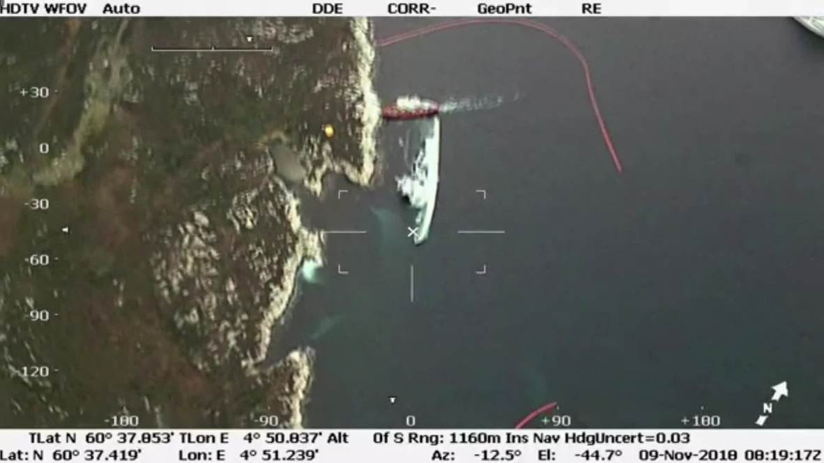 Noruega: Un barco petrolero choca contra una fragata en un fiordo de Noruega
