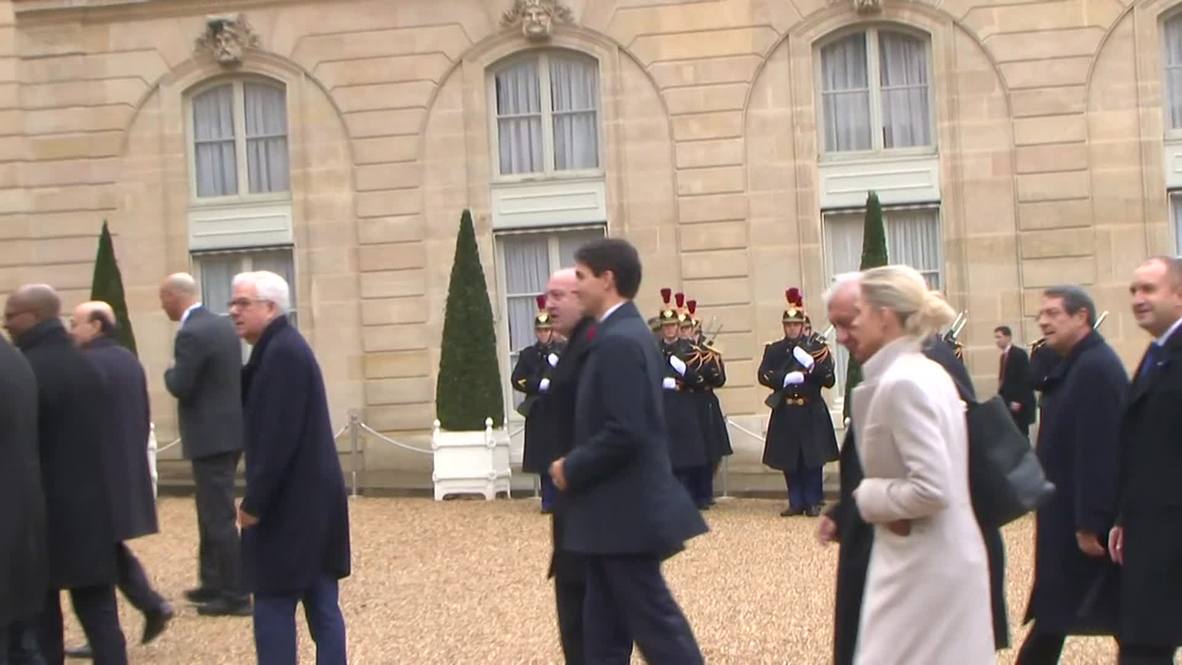 France: Putin and Trump among leaders arriving at Elysee Palace for luncheon