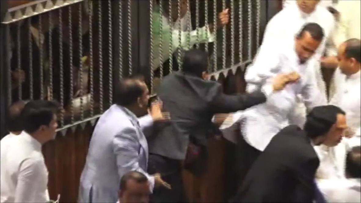 Sri Lanka: Brawl erupts in Sri Lankan parliament over PM dispute