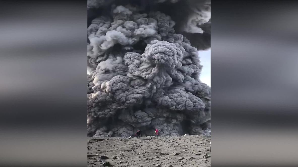 Walkers get more than they bargained for on volcano hike! *EXCLUSIVE*