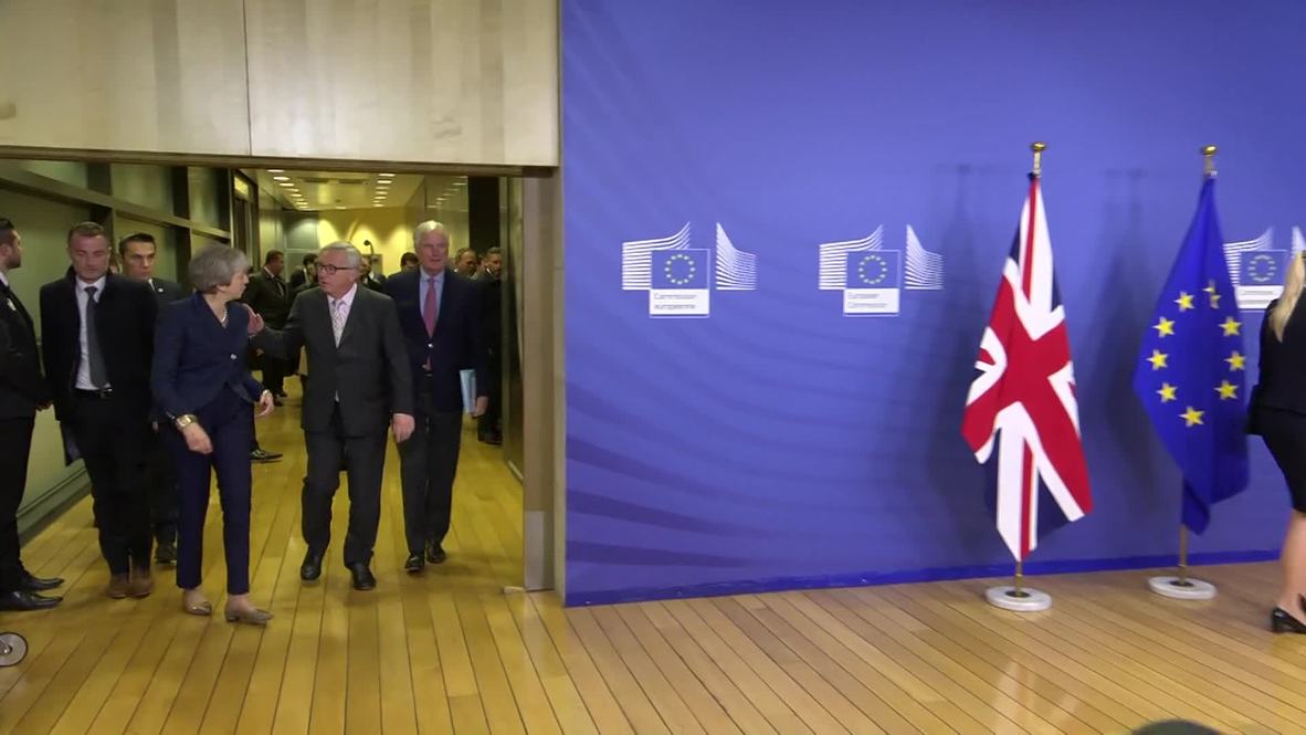Belgium: Juncker greets Theresa May in Brussels ahead of crucial Brexit talks