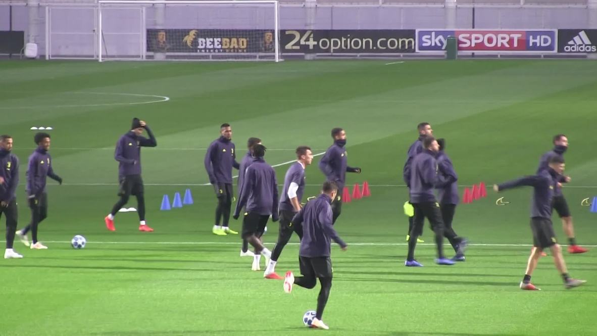Italia: Juventus y Valencia se preparan para su encuentro en la Liga de Campeones