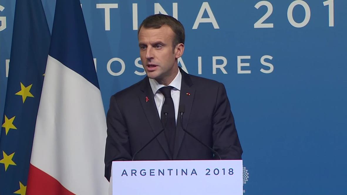 Argentina: France's Macron says nothing can justify the violence in Paris
