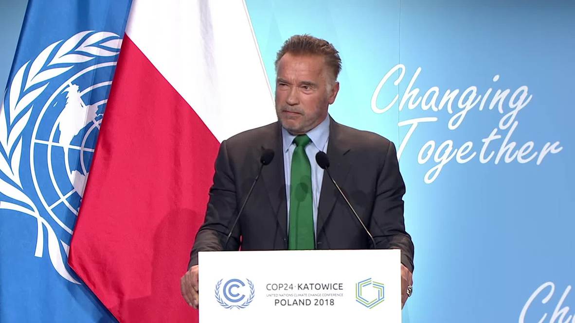 Poland: Arnold Schwarzenegger calls Trump 'meshugge' on climate agreement