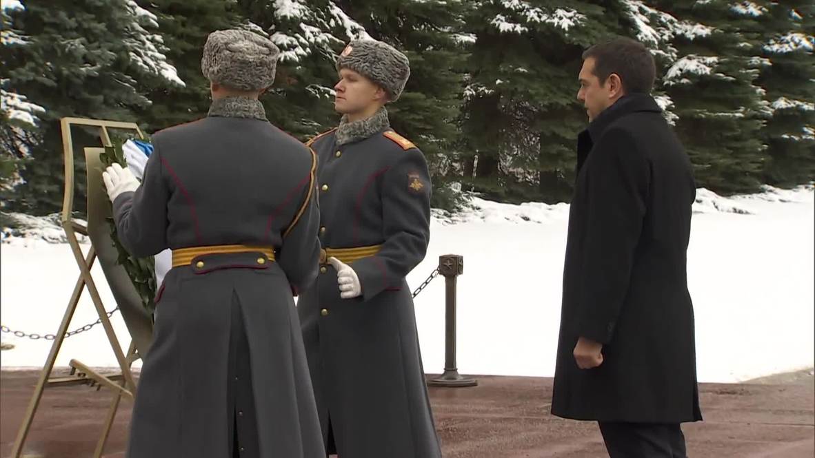 Russia: Greek PM Tsipras lays flowers at Tomb of Unknown Soldier in Moscow