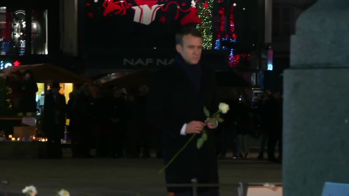 Francia: Macron visita el mercado navideño después de su reapertura tras el tiroteo en Estrasburgo