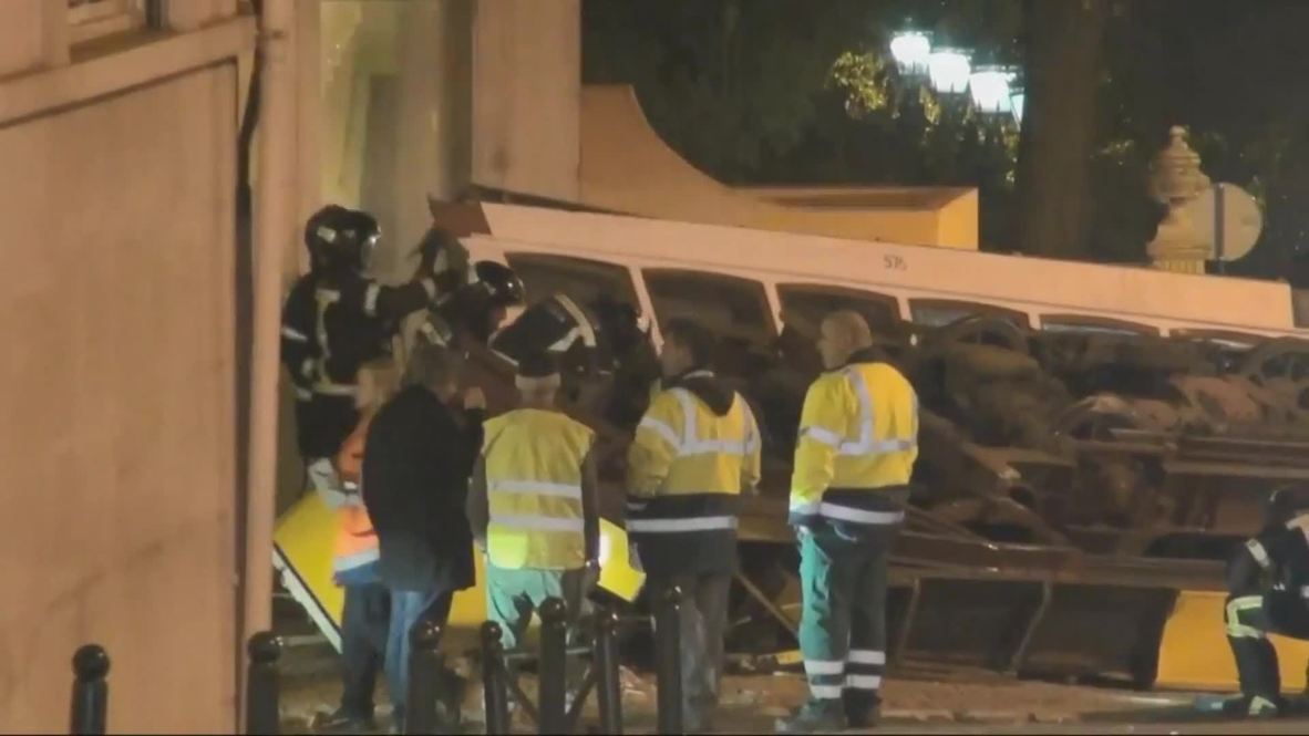 Portugal: 28 injured as Lisbon tram derails, flips over