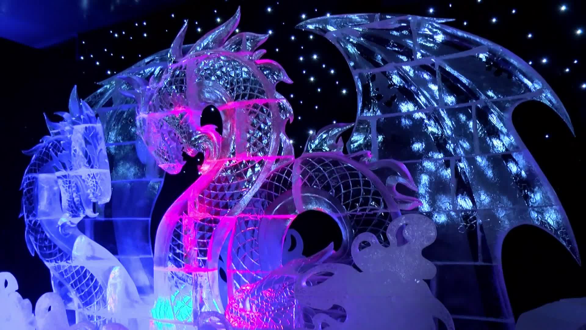 ICEtonishing sculptures sparkle at Europe's biggest ice sculpture