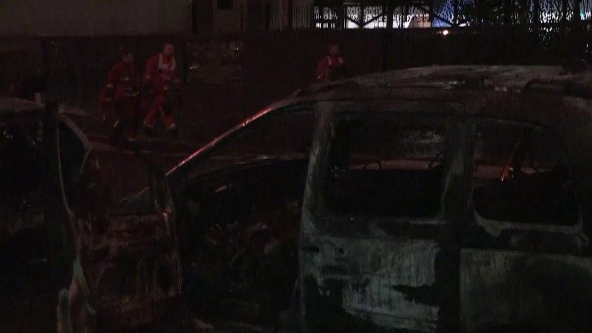 France: Cars burned out next to Le Parisien newspaper HQ