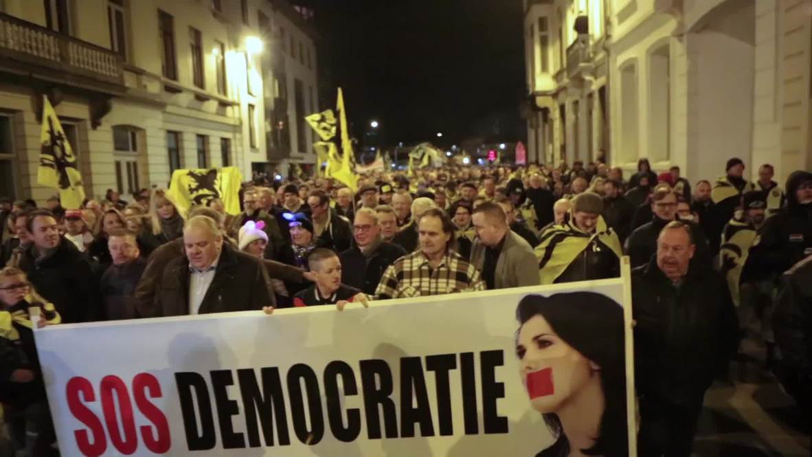 Belgium: 'March for Democracy' held by far-right party excluded from local parliament