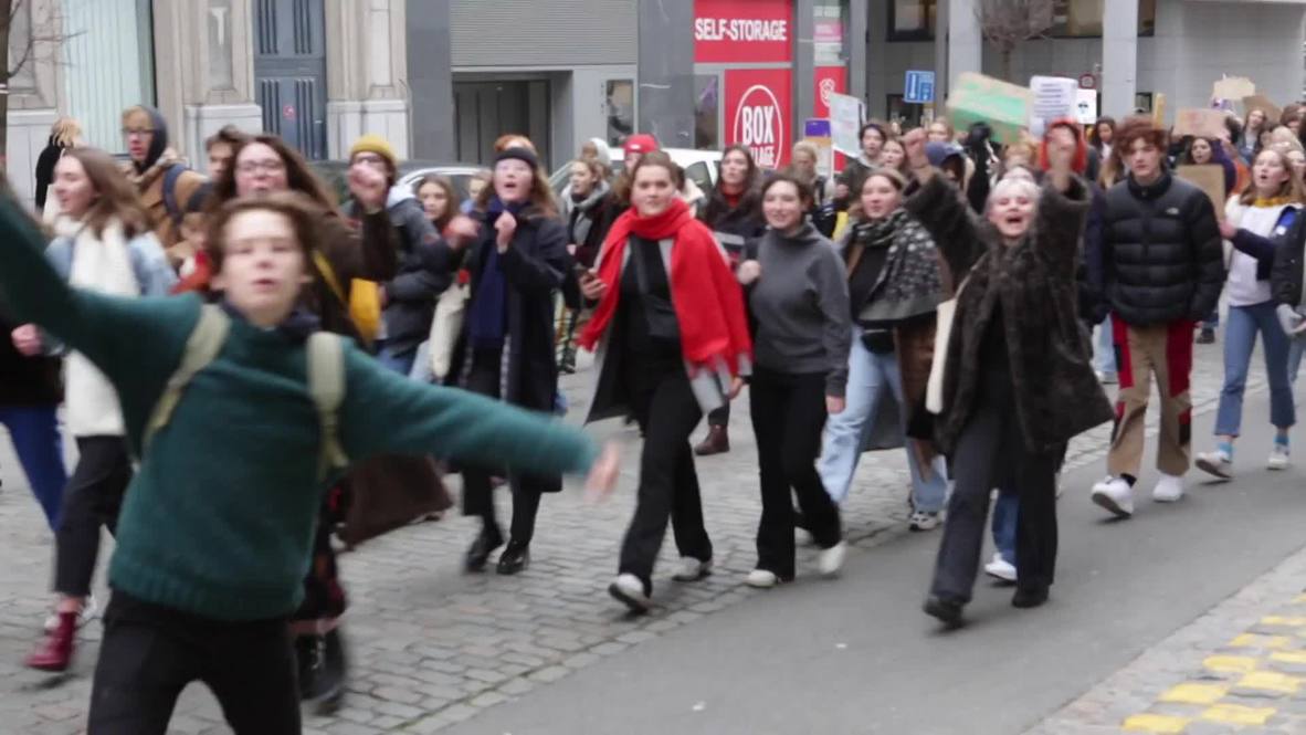Belgium: Thousands of students gather for Brussels climate change protest