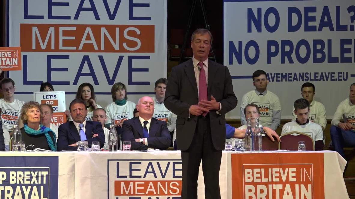 UK: ‘No more Mr. Nice Guy’ - Farage tells supporters to prepare for second Brexit referendum