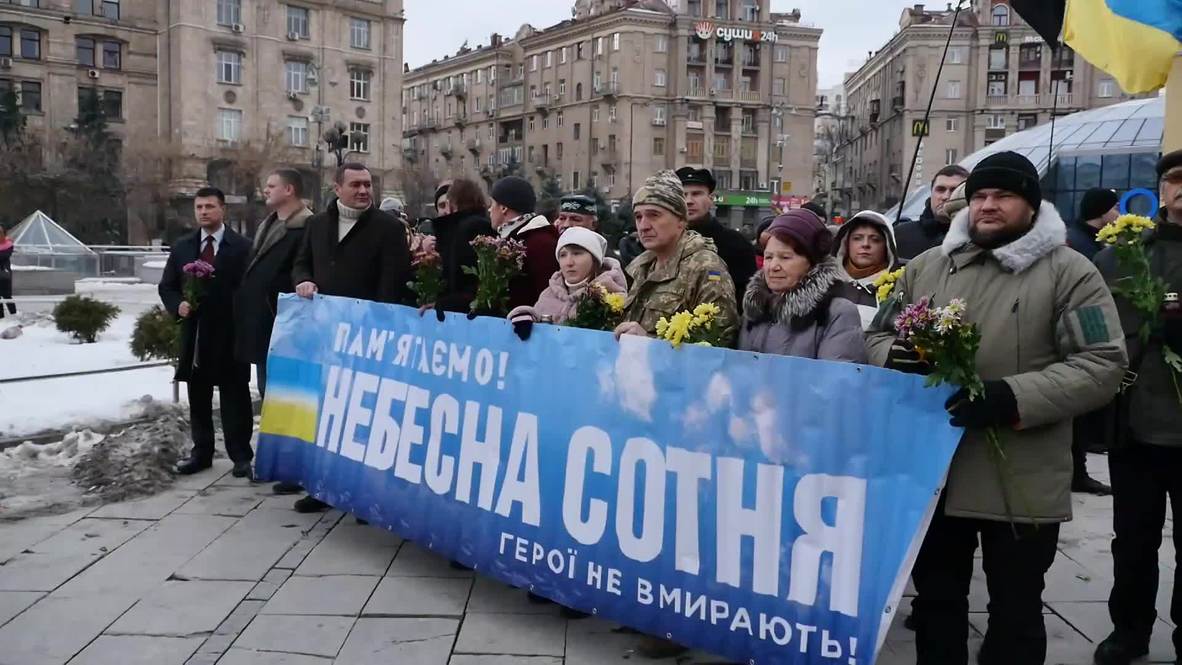 Ukraine: Dozens march to commemorate Euromaidan activists in Kiev