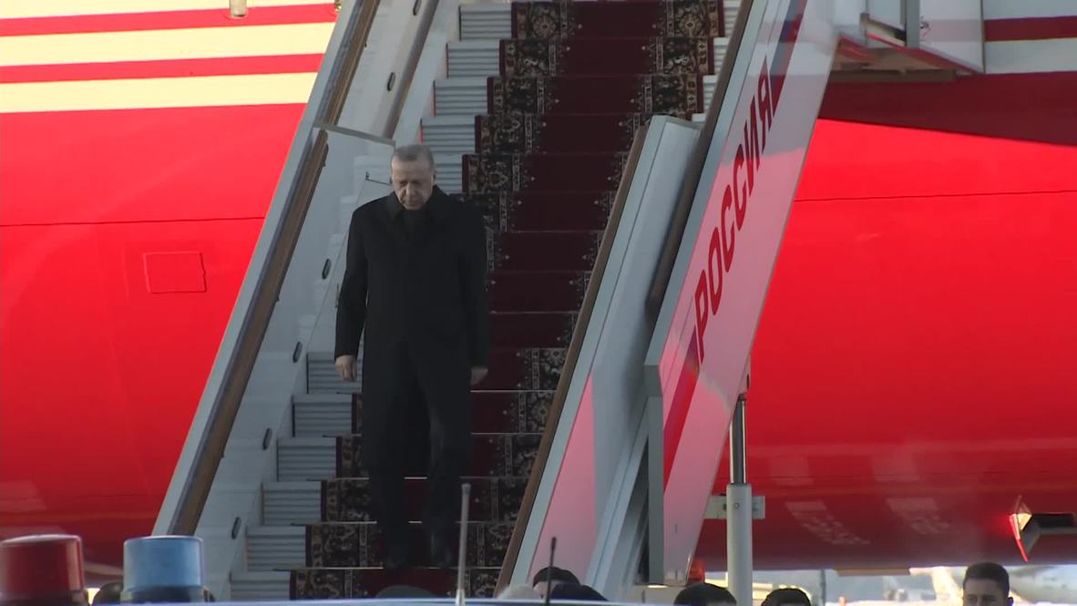 Russia: Erdogan arrives in Moscow ahead of Putin talks