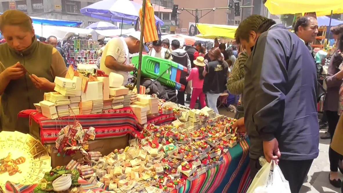 Bolivians celebrate Alasitas fair to honour ancient god of prosperity