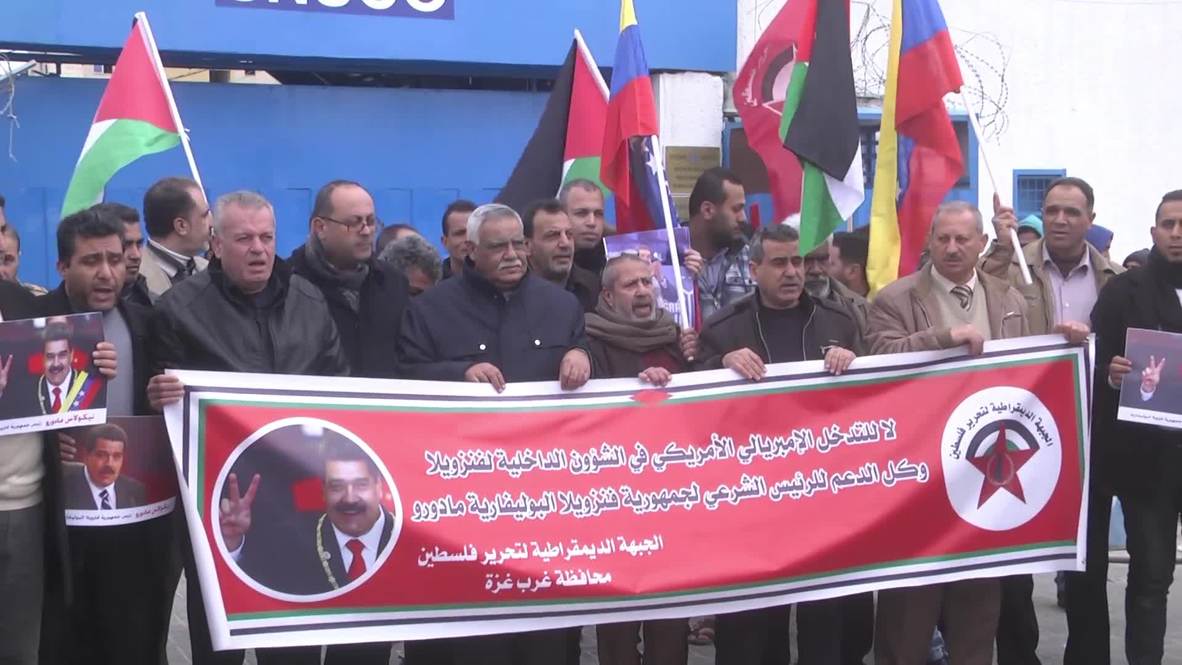 Palestina: Cientos de manifestantes apoyan a Maduro en la ciudad de Gaza