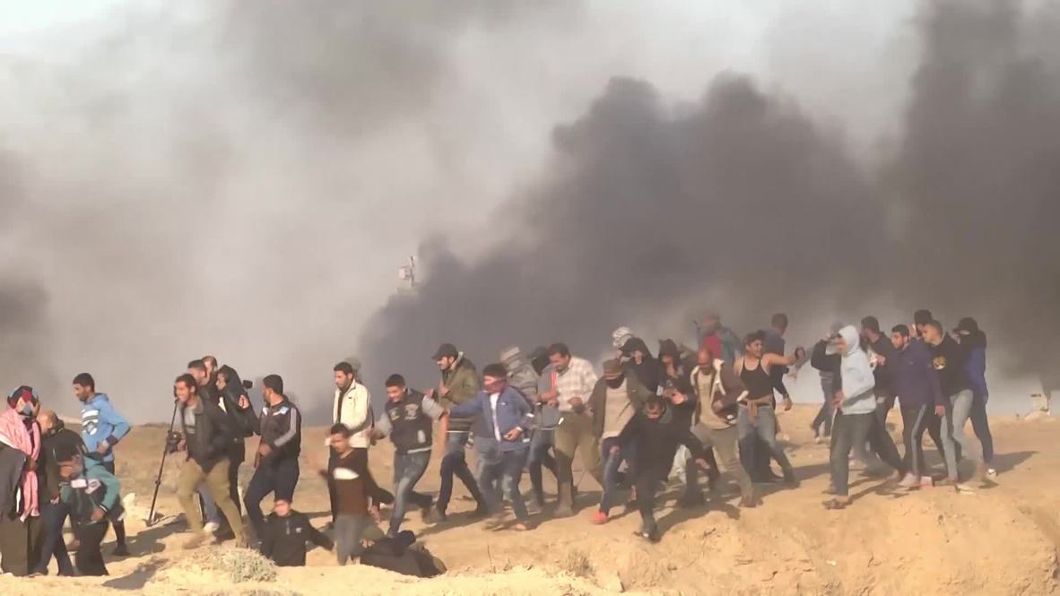 Estado de Palestina: Enfrentamientos entre las fuerzas israelíes y manifestantes palestinos en la frontera de Gaza