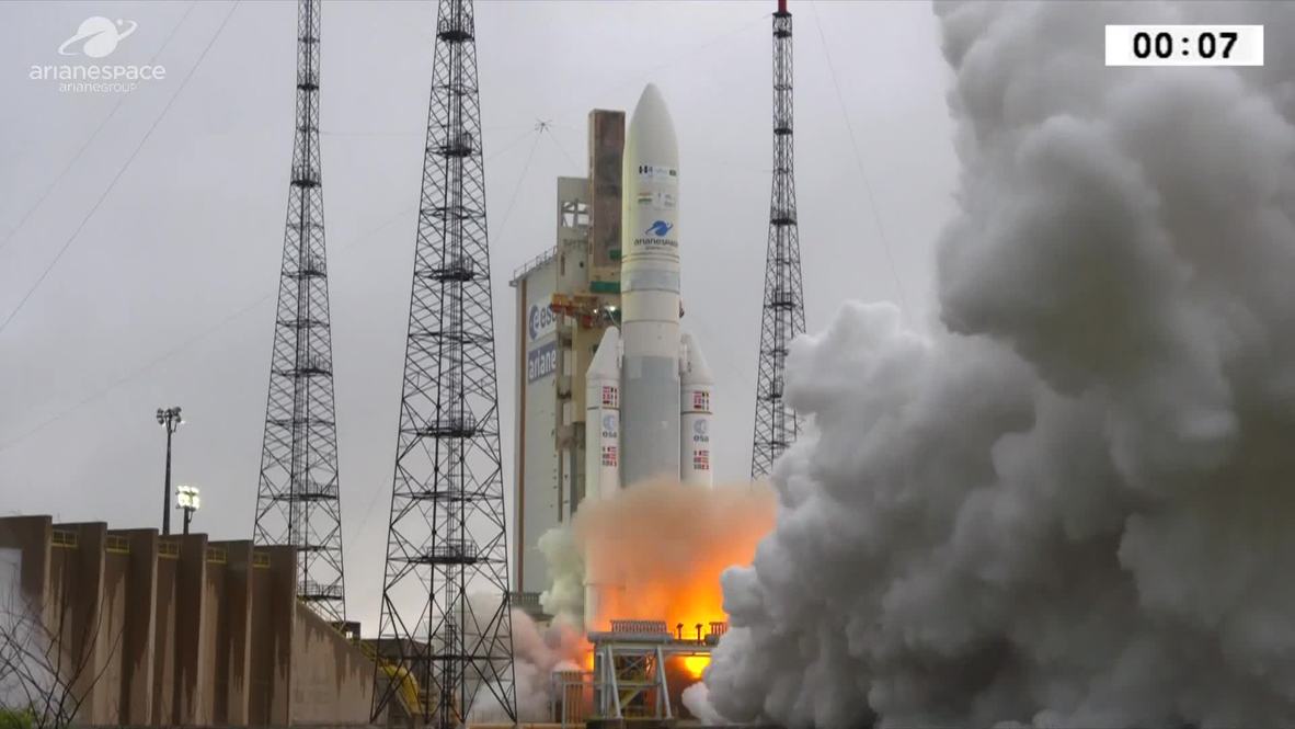 French Guiana: Ariane 5 Rocket launches two satellites into orbit