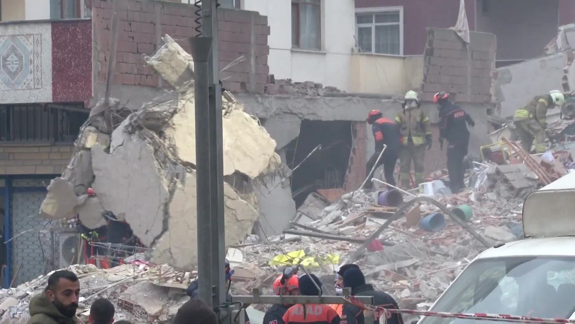 Turkey: Rescue work continues following building collapse in Istanbul