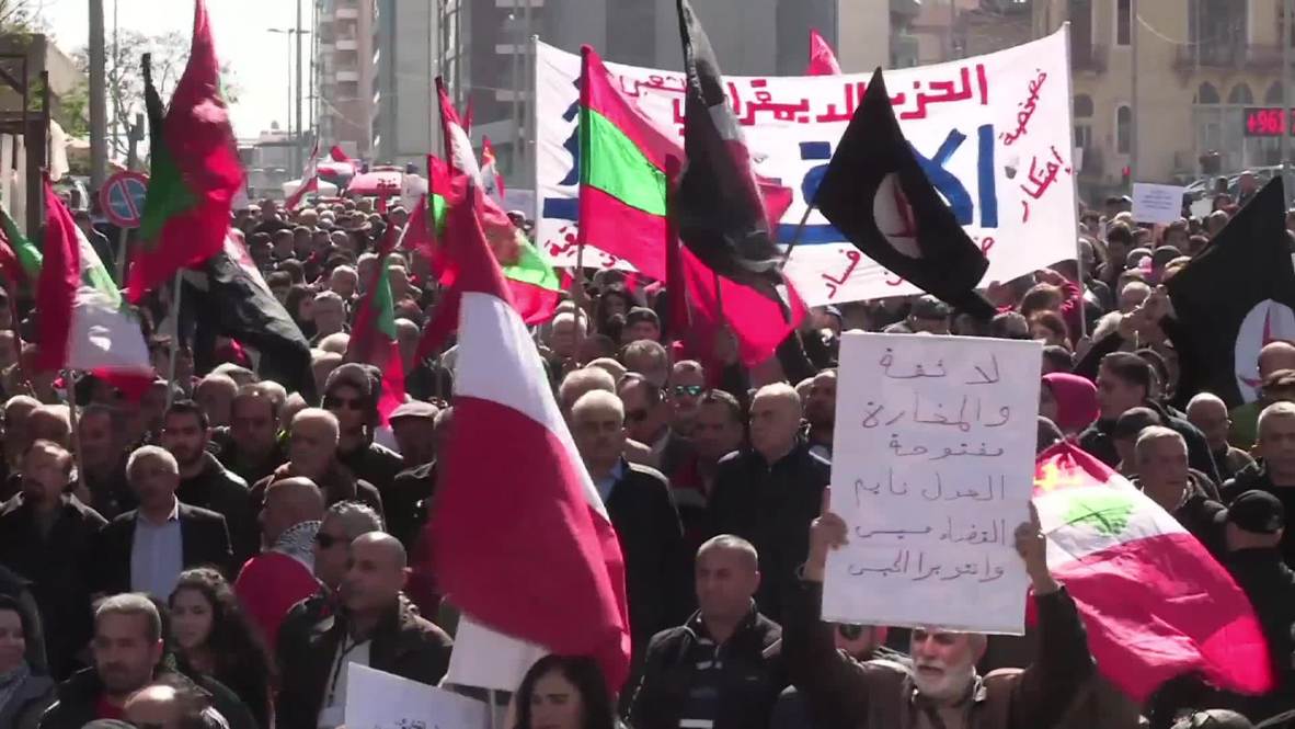 Lebanon: Hundreds join leftist Beirut march against Hariri's govt.