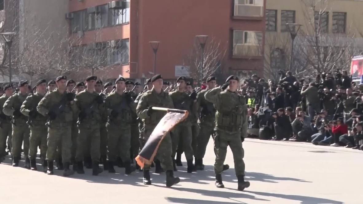 Serbia: Kosovo military parades in Pristina on independence declaration anniv.