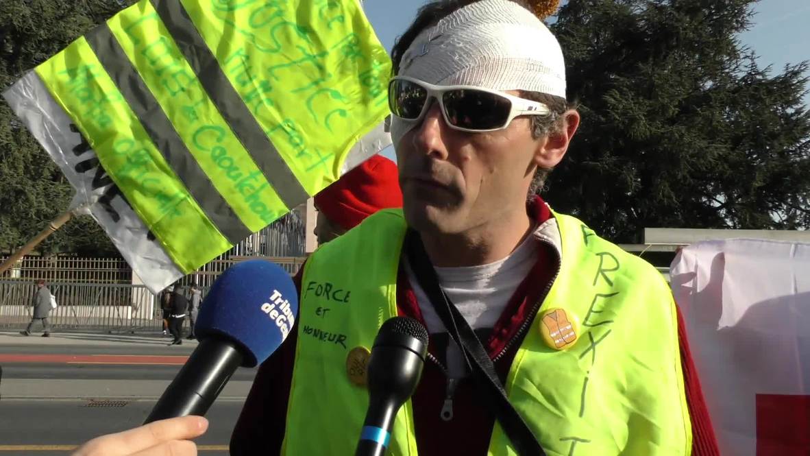 Switzerland: 'Yellow Vests' rally in front of UN office in Geneva