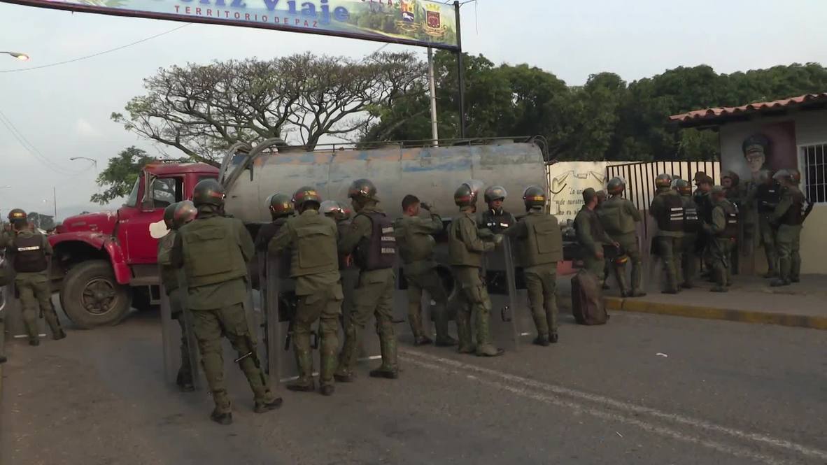 Venezuela: National guard ready to block aid at Colombian border
