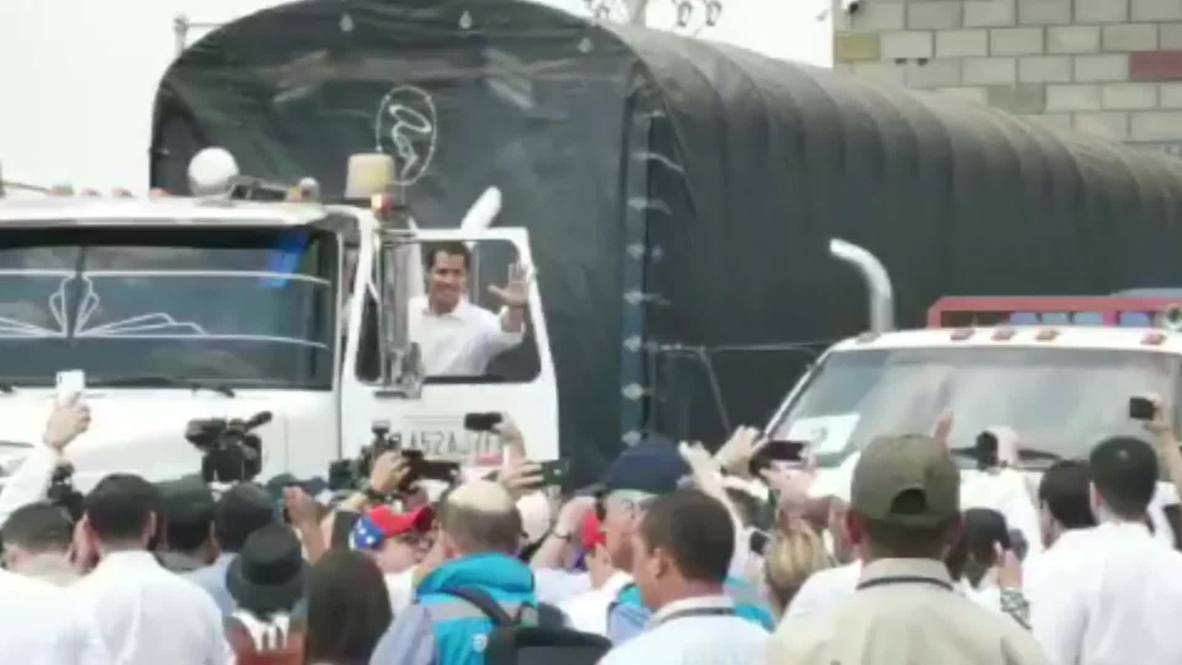 Colombia: Guaidó, en el primer camión con ayuda hu