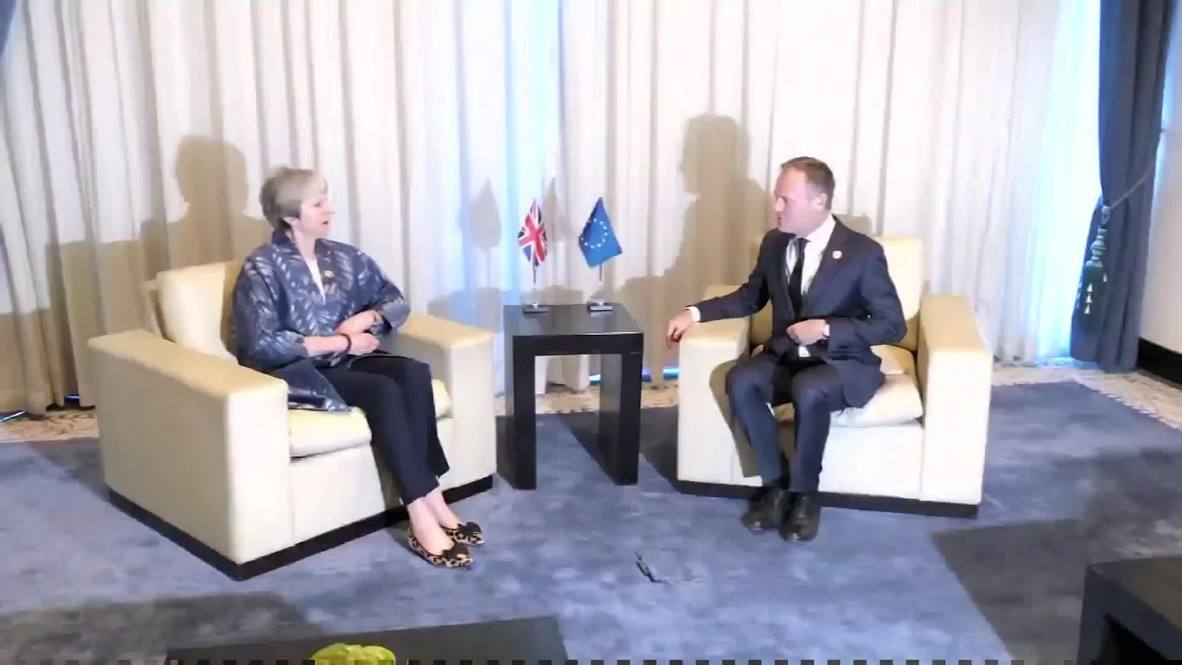 Egypt: Theresa May meets Tusk on EU-Arab summit sidelines