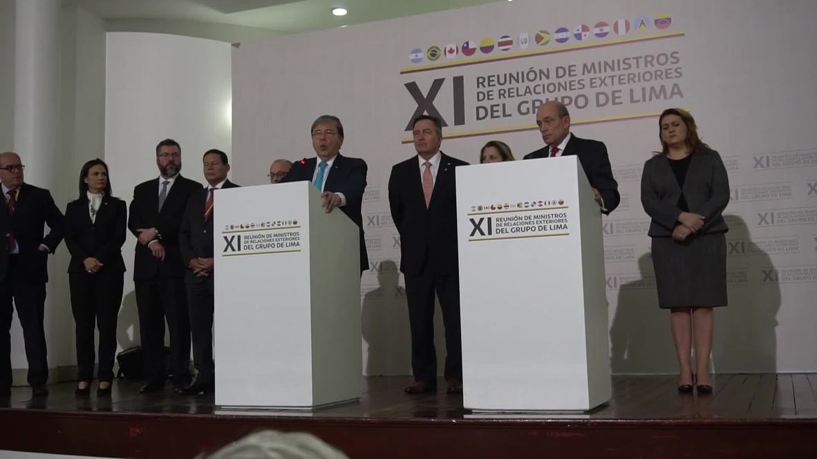 Colombia: Grupo de Lima informa que las vidas de Guaidó y de su familia corren peligro en Venezuela