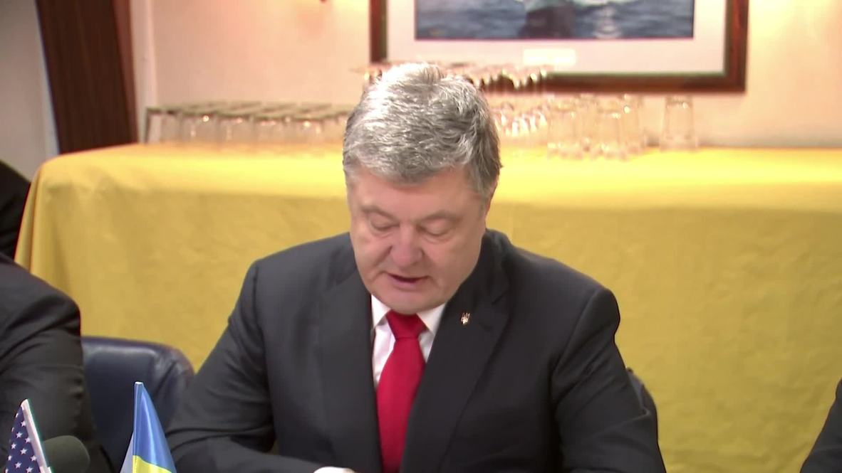 Ukraine: Poroshenko visits guided missile destroyer USS Donald Cook in Odessa