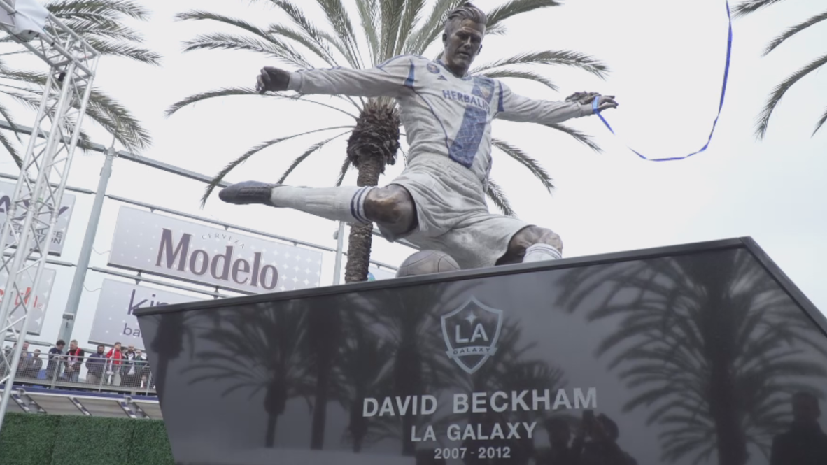 USA: LA Galaxy unveils David Beckham statue in Los Angeles
