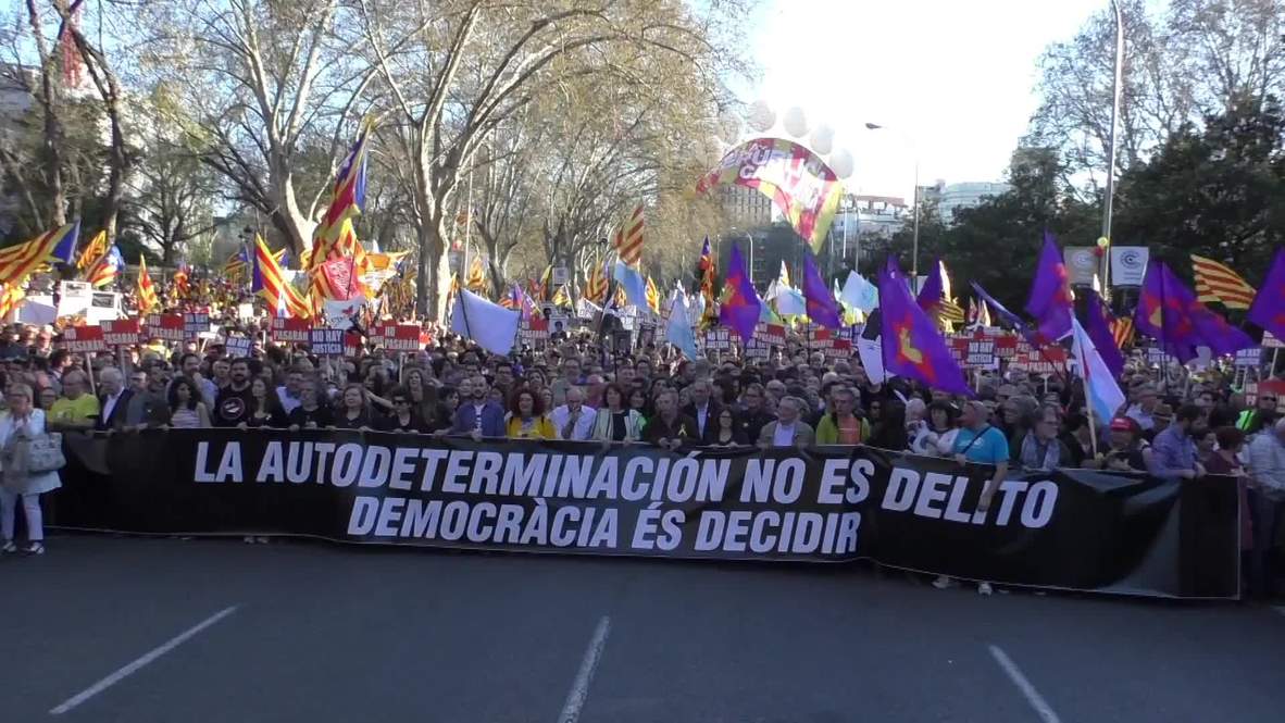 España: Marcha contra el juicio de los presos políticos catalanes