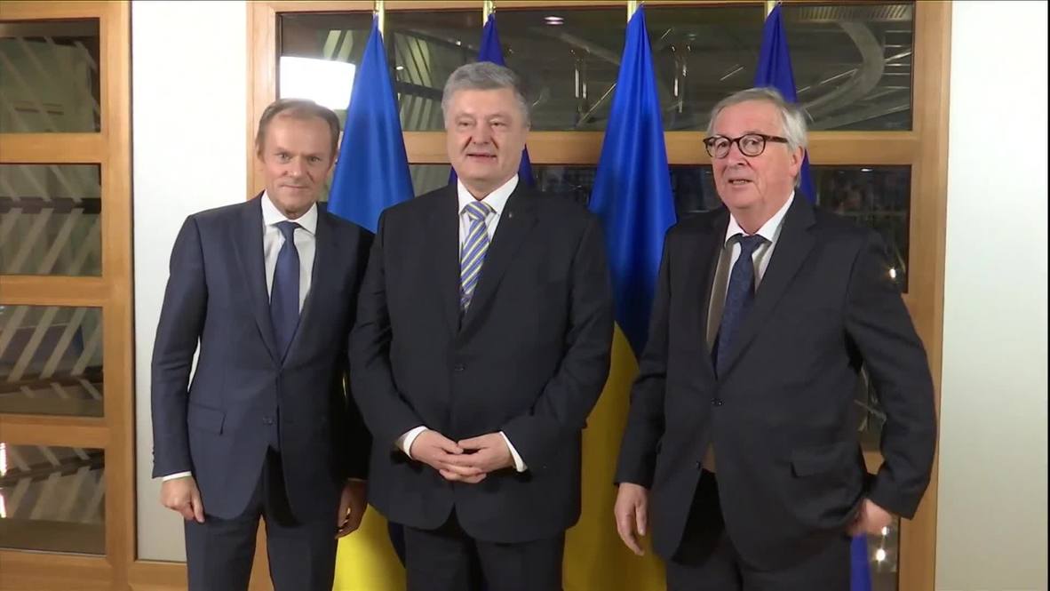 Belgium: Poroshenko meets Tusk and Juncker in Brussels