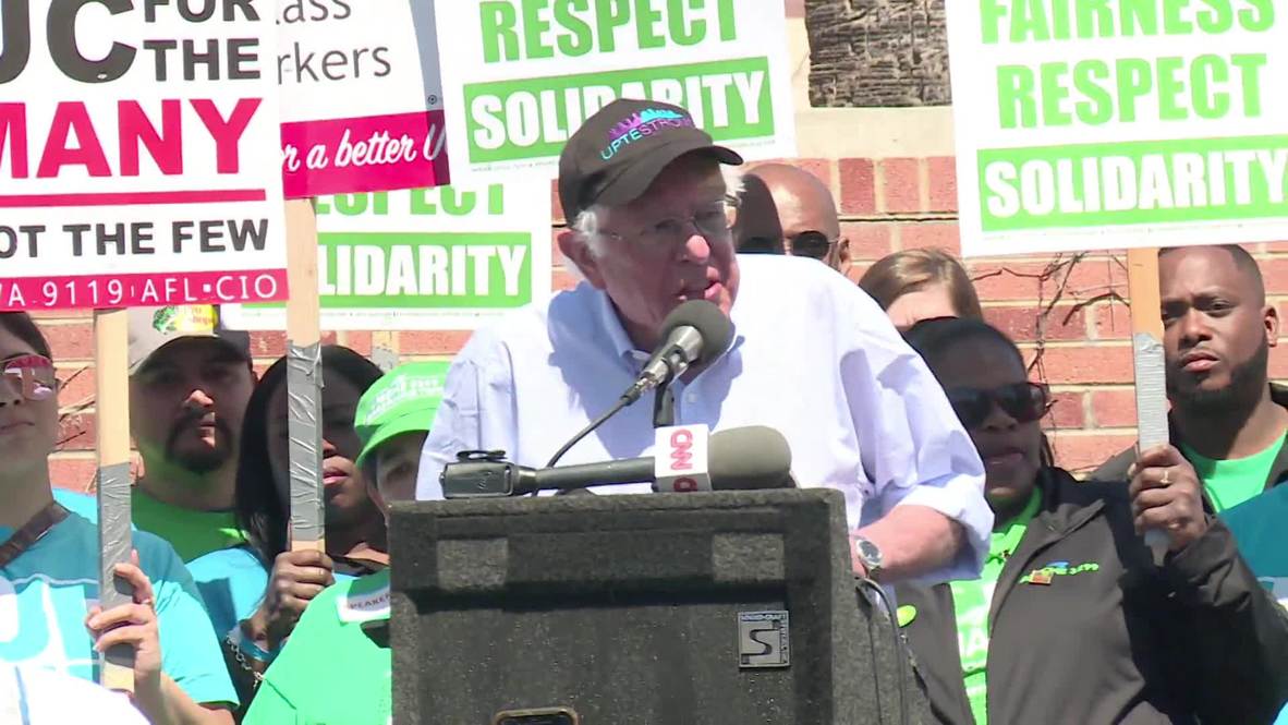 USA: Sanders joins thousands of UCLA workers striking for better benefits