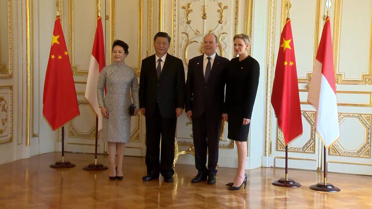 Monaco: Prince Albert II and Princess Charlene receive China's Xi and wife
