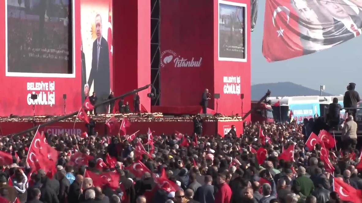Turkey: Erdogan rallies party faithful before next week's local elections