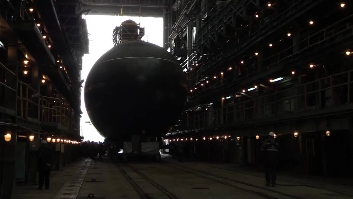 Russia: New Pacific Fleet submarine floated out in St. Petersburg