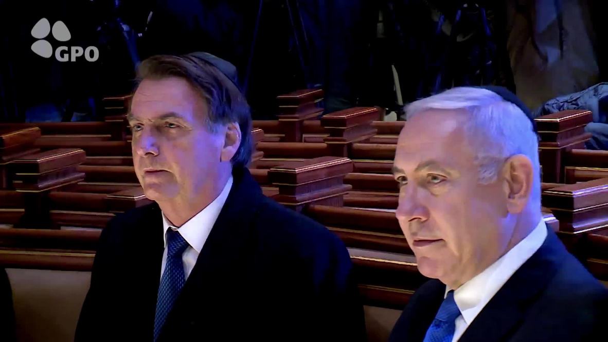 Israel: Bolsonaro visita el Muro de las Lamentaciones junto a Netanyahu
