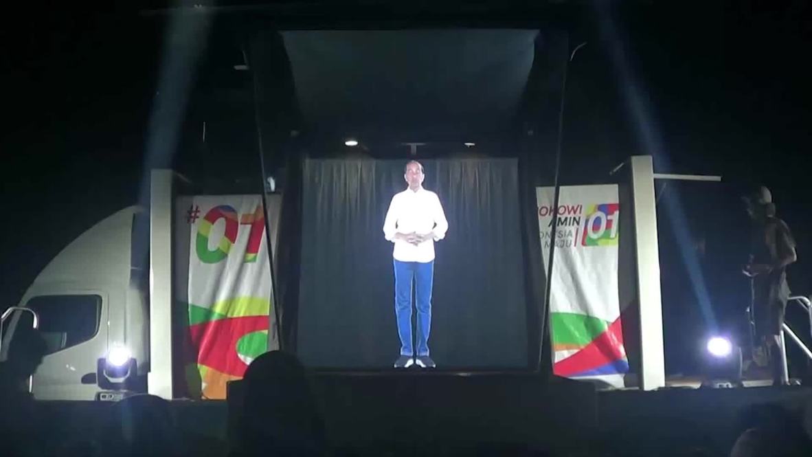 Indonesia: El presidente Jokowi se convierte holograma para presentar su campaña presidencial