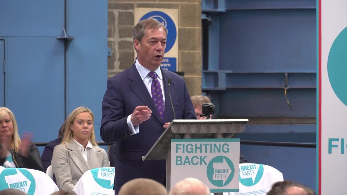 UK: Farage vows 'democratic revolution' at Brexit Party inauguration