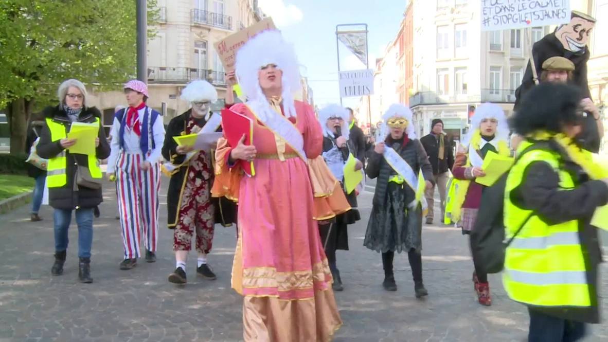 France: Yellow Vests protesters dress as XVIII century royalty to protest inequality
